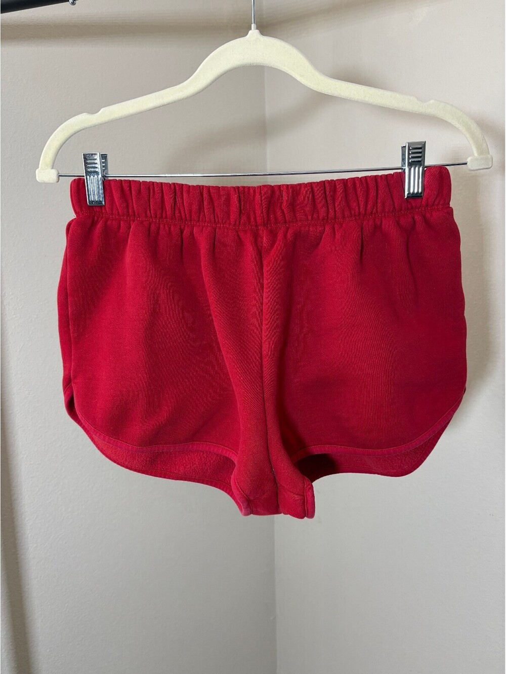 Tic Toc Red Fleece Lined Athletic Shorts, Size Medium